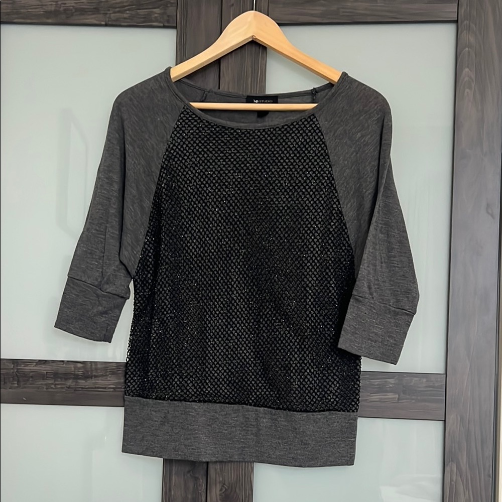 AB Studio Black and Gray Women's Top